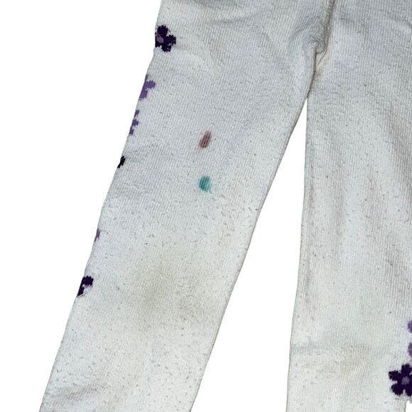 Girls Gymboree S-7 Horse & Floral Print White Tights Used - Picture 4 of 5